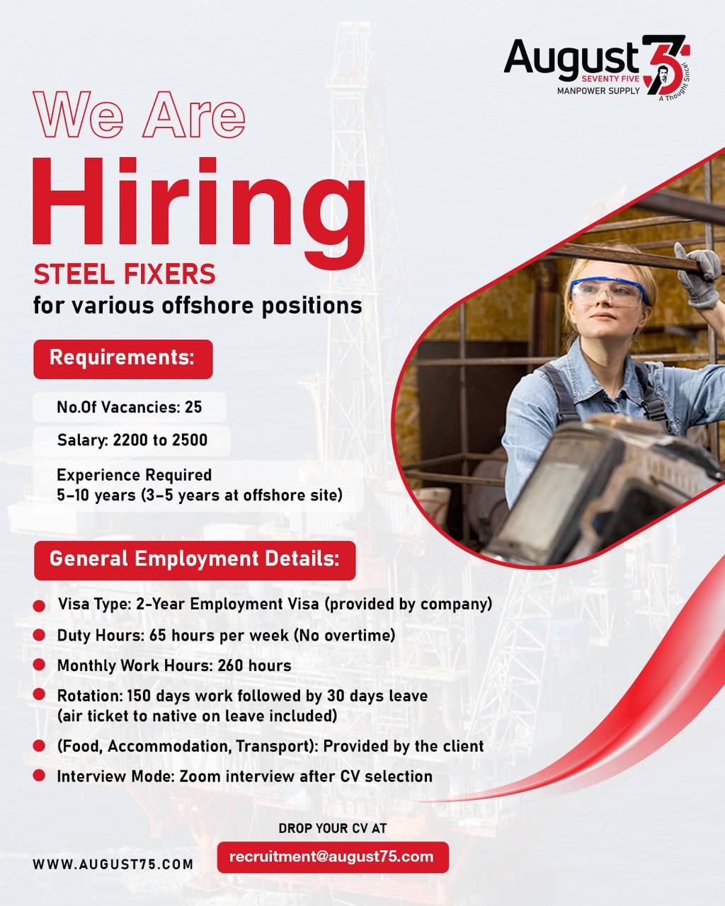 Offshore Steel Fixer Job UAE